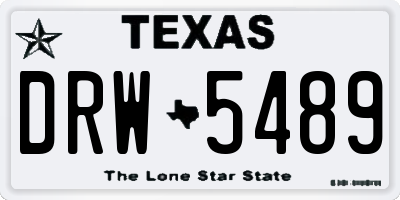 TX license plate DRW5489