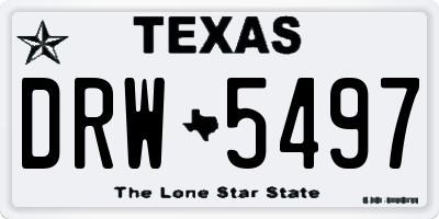 TX license plate DRW5497