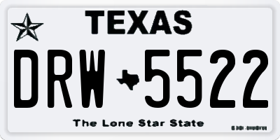 TX license plate DRW5522