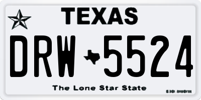 TX license plate DRW5524