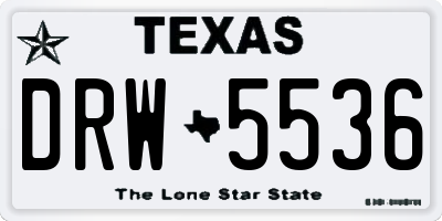 TX license plate DRW5536