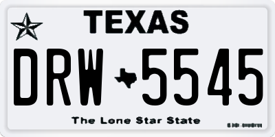 TX license plate DRW5545