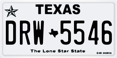 TX license plate DRW5546