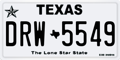 TX license plate DRW5549