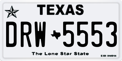 TX license plate DRW5553