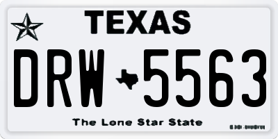 TX license plate DRW5563