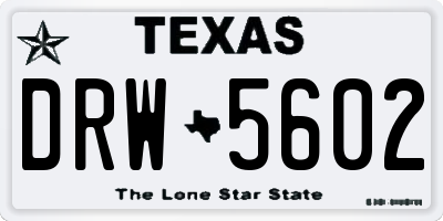 TX license plate DRW5602