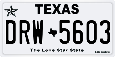 TX license plate DRW5603