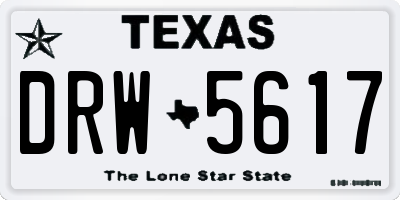 TX license plate DRW5617