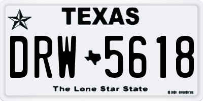 TX license plate DRW5618