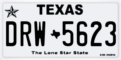 TX license plate DRW5623