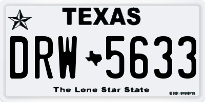 TX license plate DRW5633