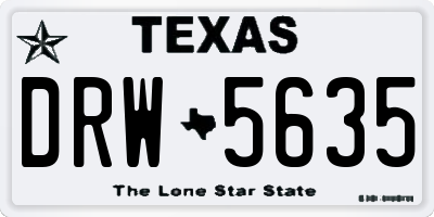 TX license plate DRW5635