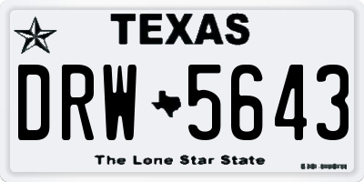 TX license plate DRW5643