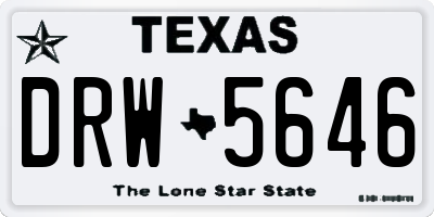 TX license plate DRW5646