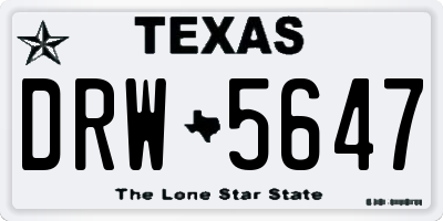 TX license plate DRW5647