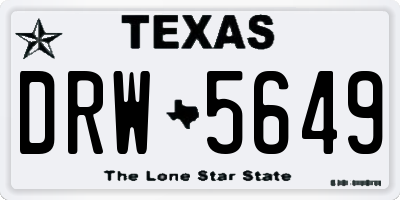 TX license plate DRW5649