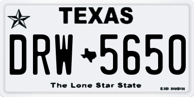 TX license plate DRW5650