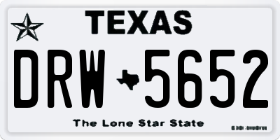TX license plate DRW5652