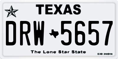 TX license plate DRW5657