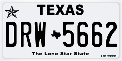 TX license plate DRW5662