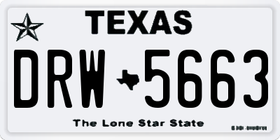 TX license plate DRW5663