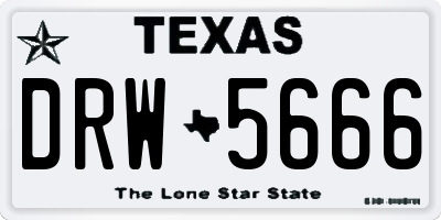 TX license plate DRW5666