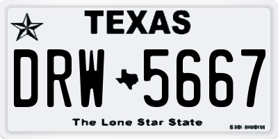 TX license plate DRW5667