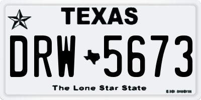 TX license plate DRW5673