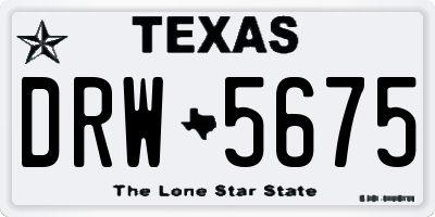 TX license plate DRW5675