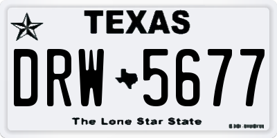 TX license plate DRW5677