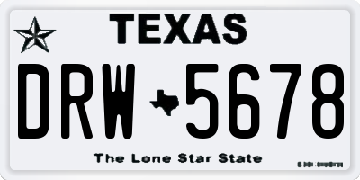 TX license plate DRW5678