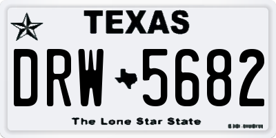 TX license plate DRW5682