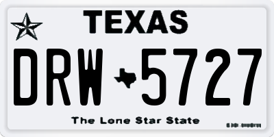 TX license plate DRW5727
