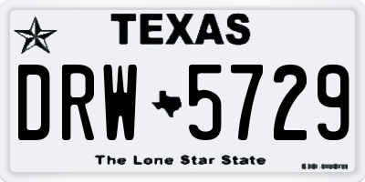 TX license plate DRW5729