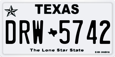 TX license plate DRW5742