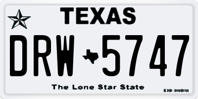 TX license plate DRW5747