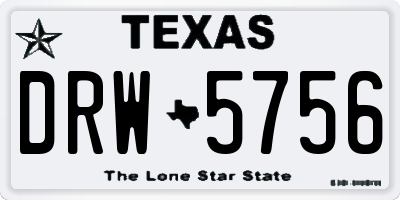 TX license plate DRW5756