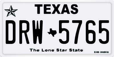 TX license plate DRW5765