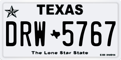 TX license plate DRW5767