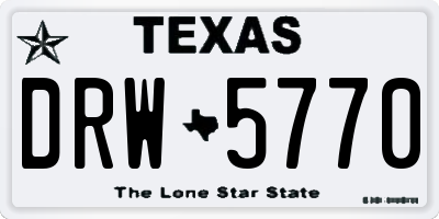 TX license plate DRW5770