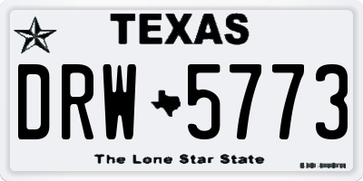 TX license plate DRW5773