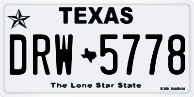 TX license plate DRW5778
