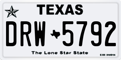 TX license plate DRW5792