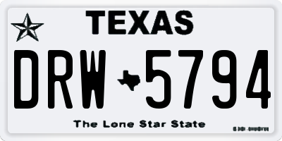 TX license plate DRW5794