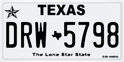 TX license plate DRW5798