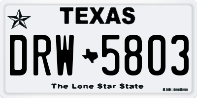 TX license plate DRW5803