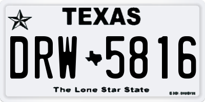 TX license plate DRW5816
