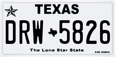 TX license plate DRW5826