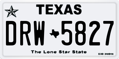 TX license plate DRW5827